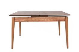 Hanah Home Sigma - 993 Mesa de comedor extensible Nogal y blanco